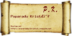 Poparadu Kristóf névjegykártya